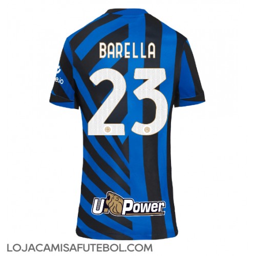 Camisa de Futebol Inter Milan Nicolo Barella #23 Equipamento Principal Mulheres 2024-25 Manga Curta